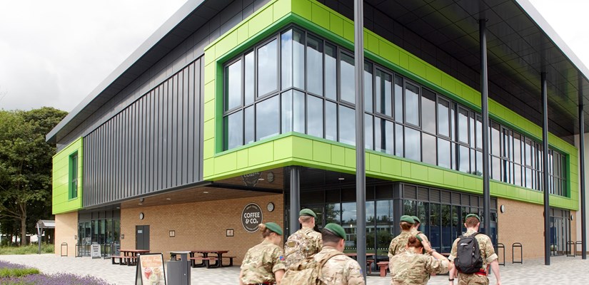 The new recreational space created at Worthy Down camp is a hub of activity for military personnel.