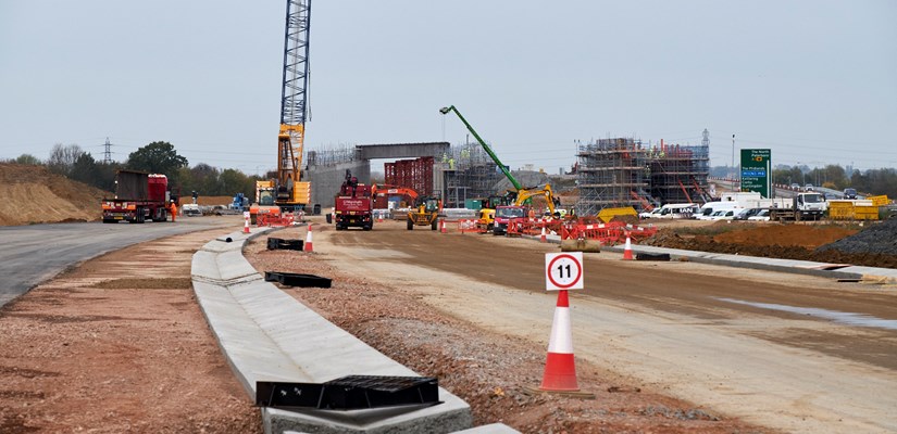 Ground progress on the A14 Huntingdon to Cambridge road improvement scheme