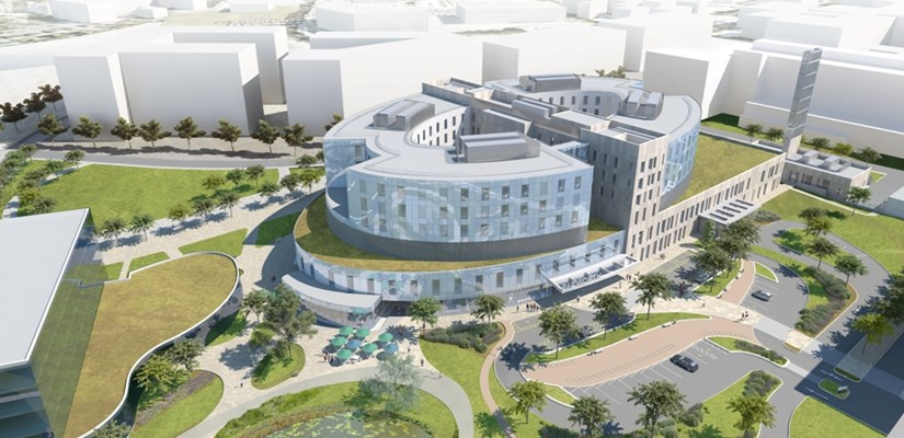Aerial view, New Papworth Hospital, Cambridge. Aerial view, New Papworth Hospital, Cambridge.