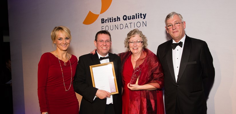 Award-winners: Steve Arkell and Kerry Ann Christelow are presented with the BQF award Award-winners: Steve Arkell and Kerry Ann Christelow are presented with the BQF award