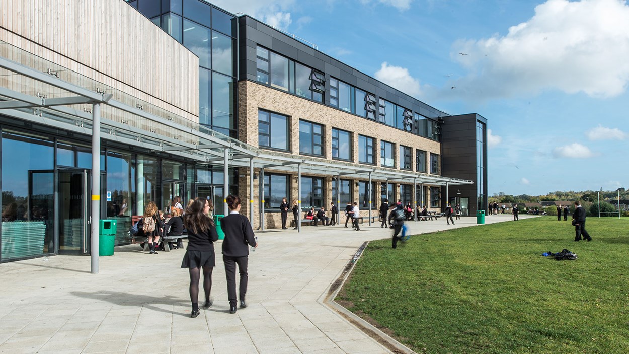 The exterior of Woodlands School in Basildon, which was constructed by Skanska