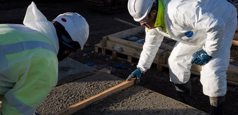 Preparing the concrete test slabs Preparing the concrete test slabs