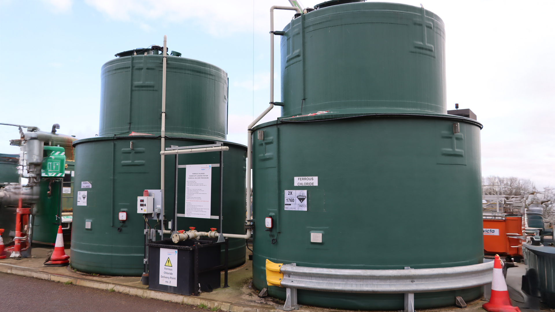 Ferrous chloride storage tanks