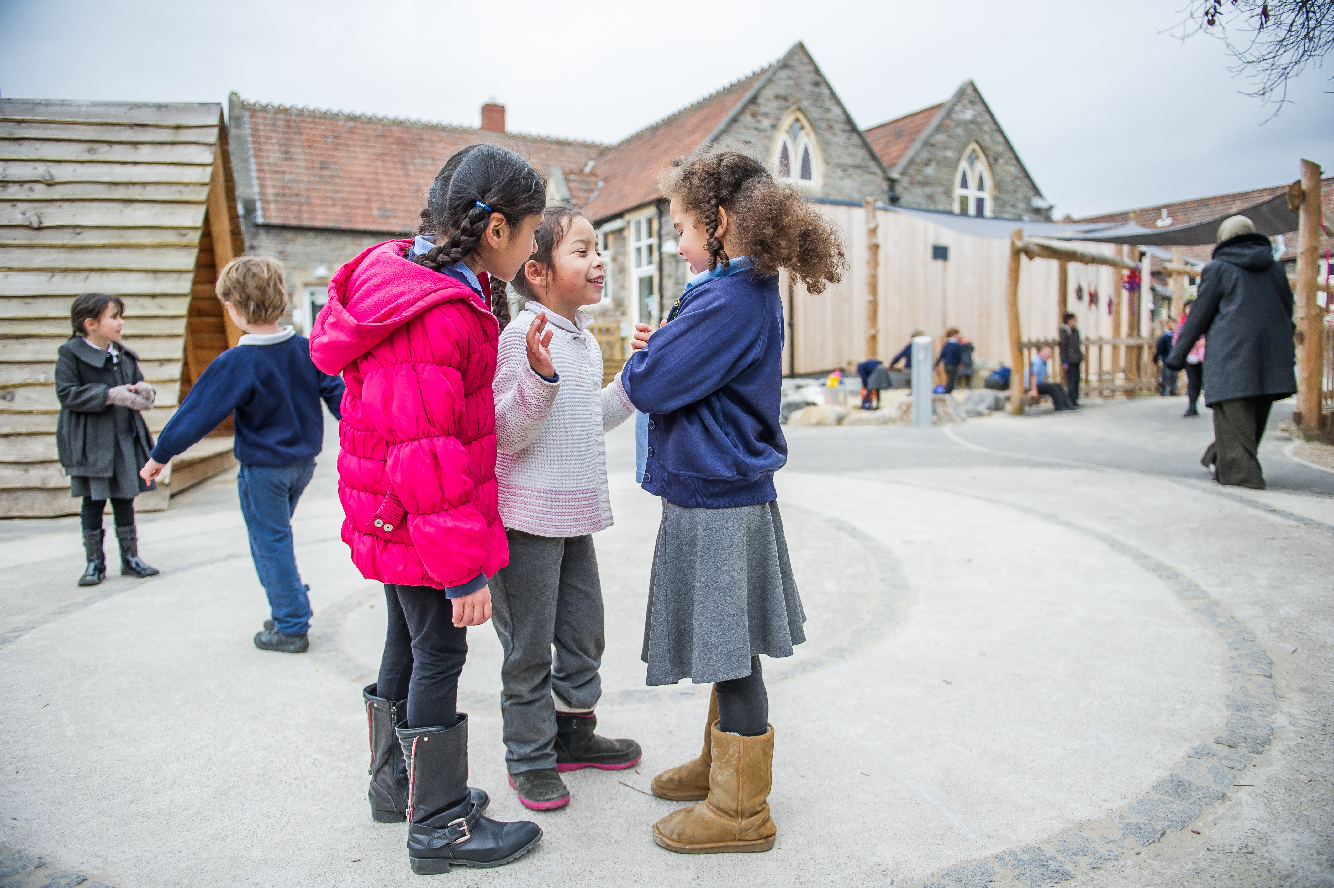 Playtime fun in St Werburghs Primary’s landscaped exterior space