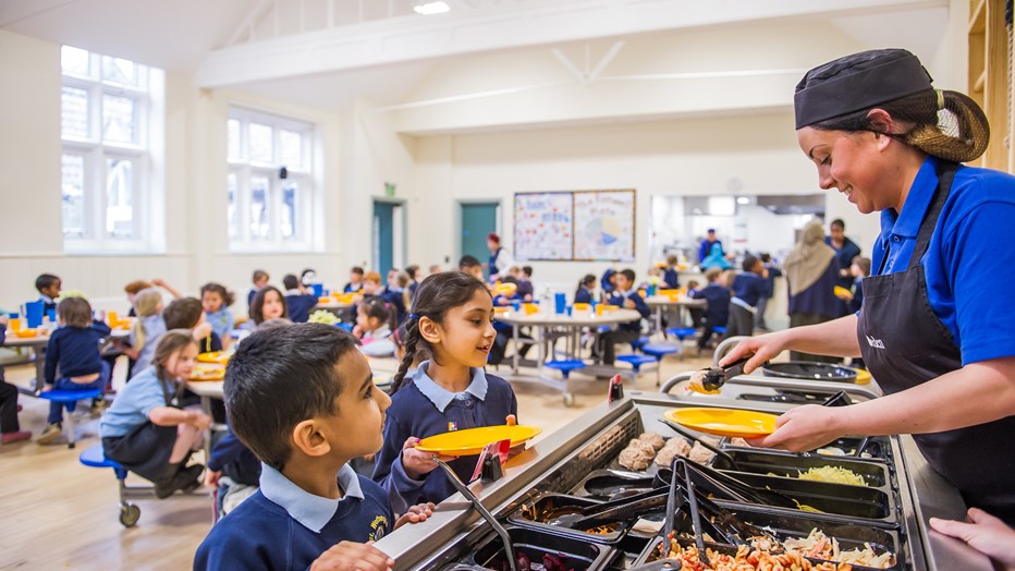 Lunchtime in the new hall at St Werburghs Primary Lunchtime in the new hall at St Werburghs Primary