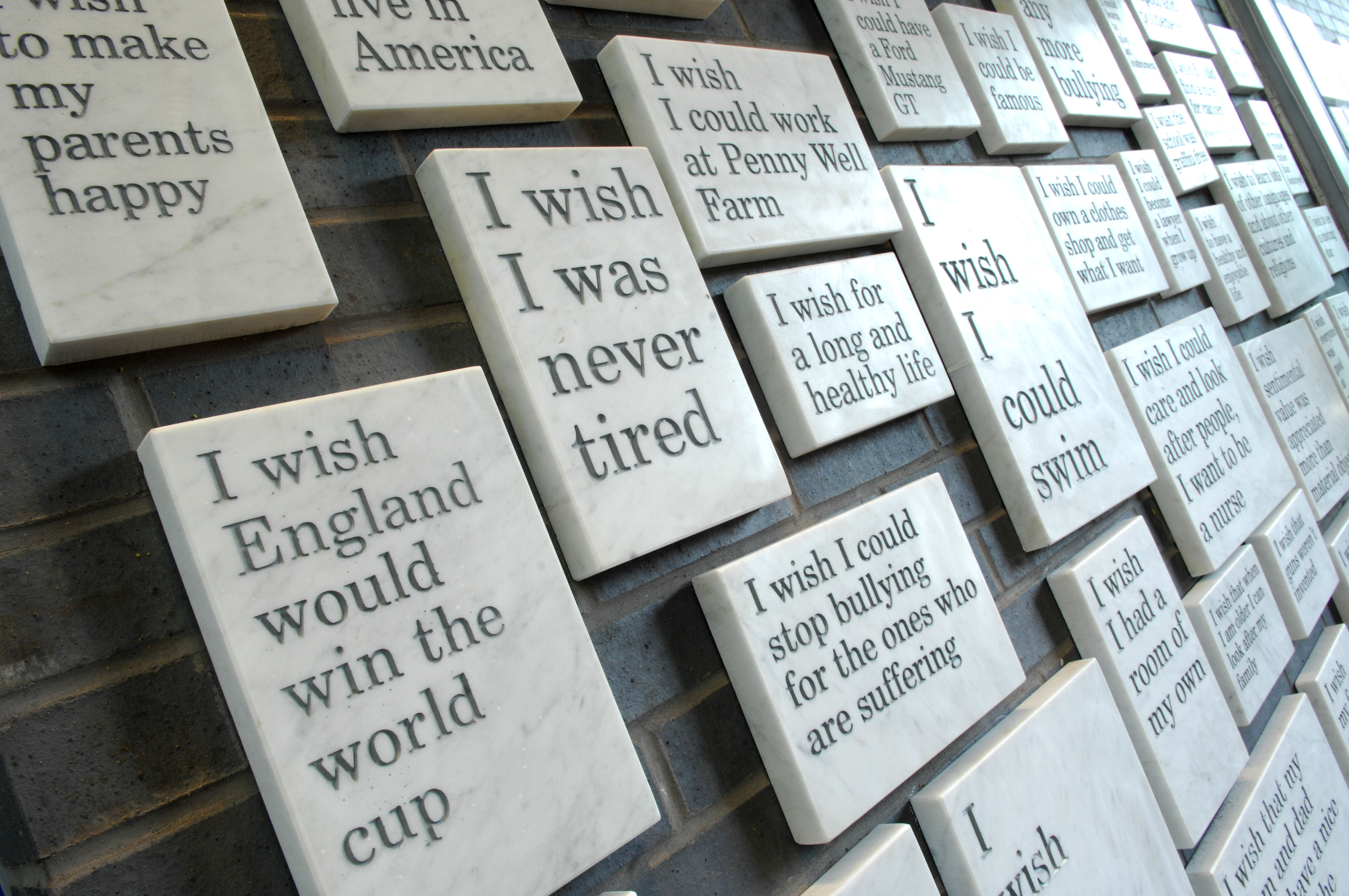 The Wishing Wall in the reception are at Bristol Brunel Academy