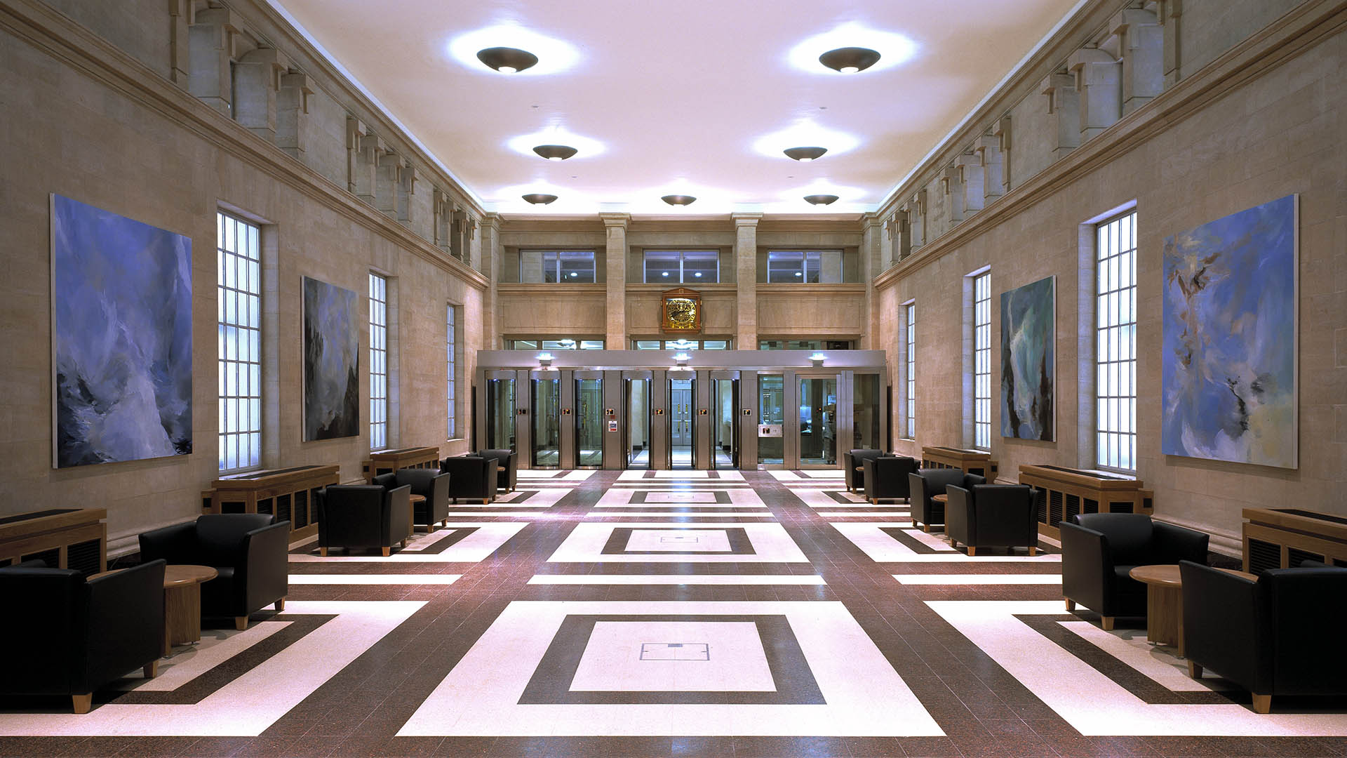 Period features were retained within the refurbishment of the MOD Whitehall building