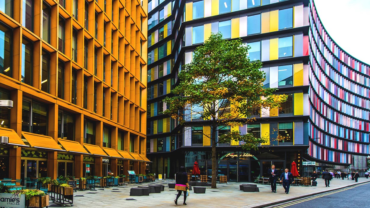 The exterior of New Ludgate, which was built by Skanska