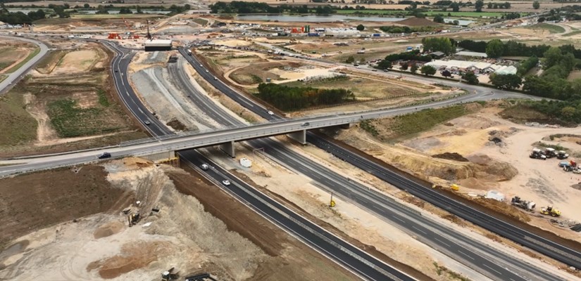 Aerial view of the new A421 to A1 frew-flow link road Aerial view of the new A421 to A1 frew-flow link road