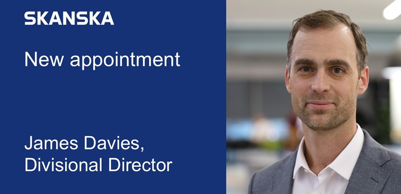 James Davies joins Skanska as Divisional Director James Davies joins Skanska as Divisional Director