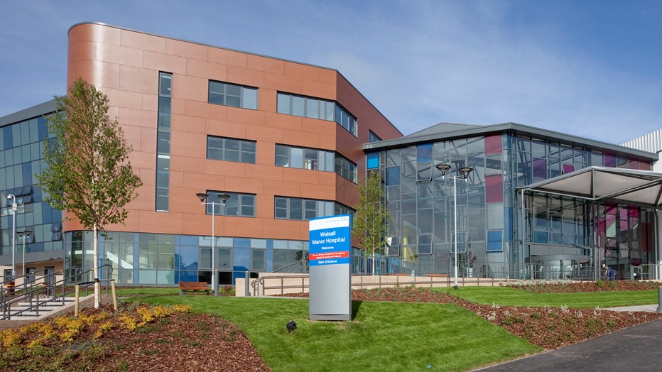 Manor Hospital, Walsall, has 558 inpatient beds and a diagnostic and treatment centre