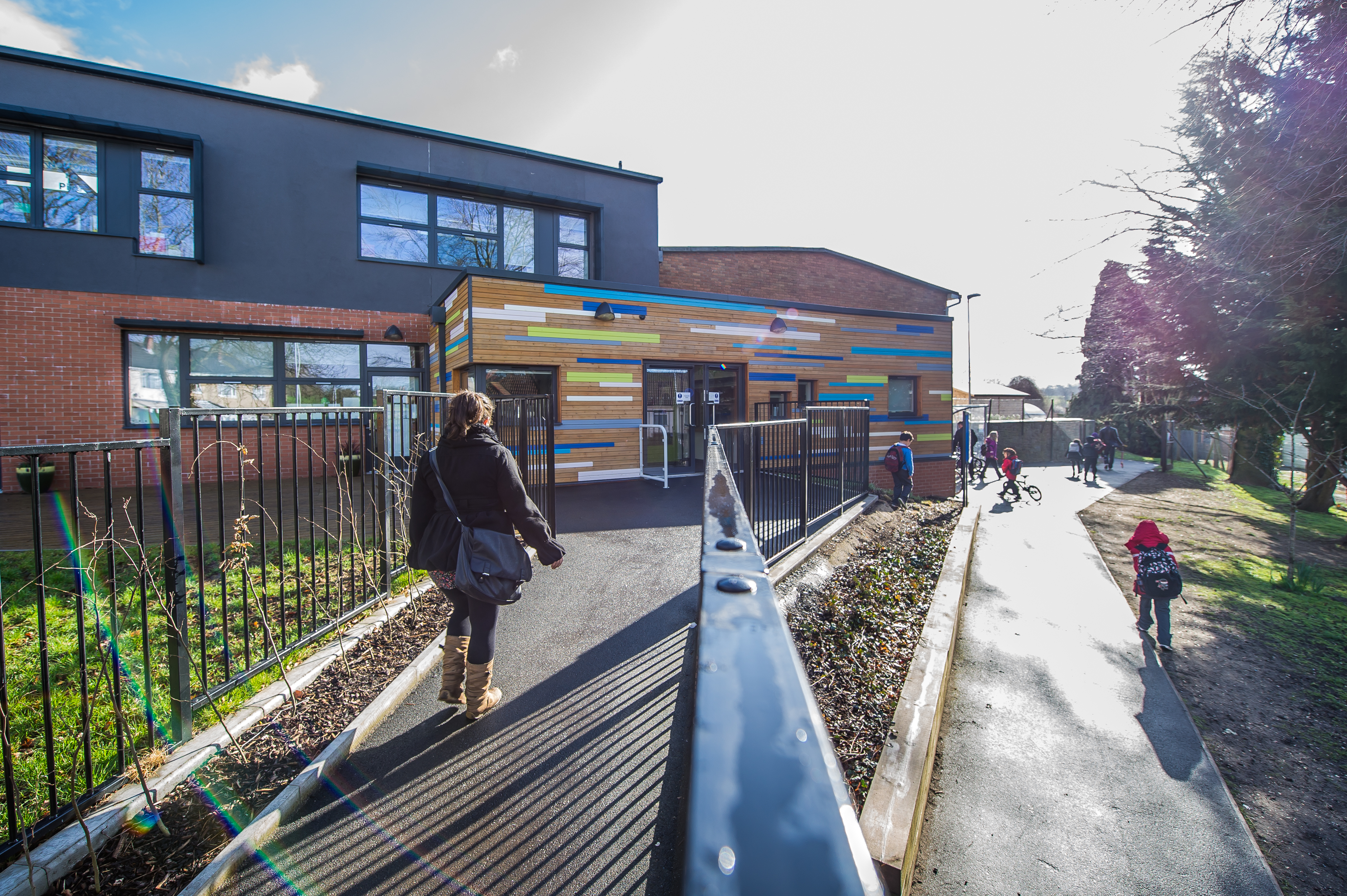 The colourful external façade at Glenfrome Primary
