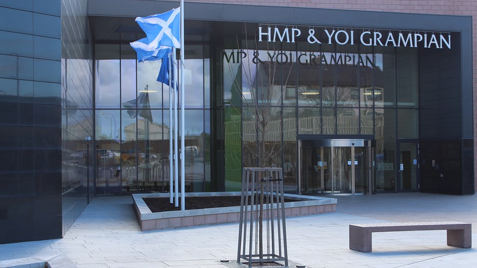 The entrance to HMP Grampian in Aberdeenshire, Scotland