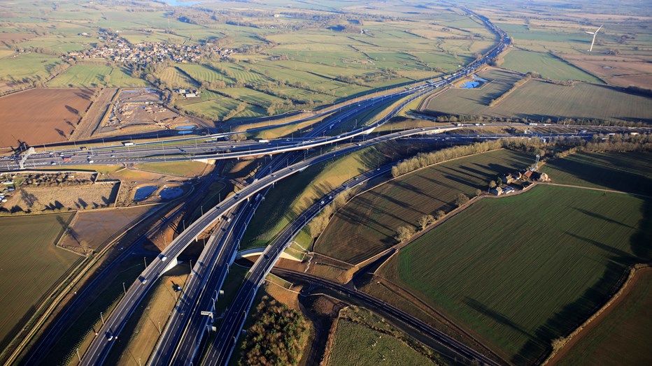 M1 Junction 19 looking east