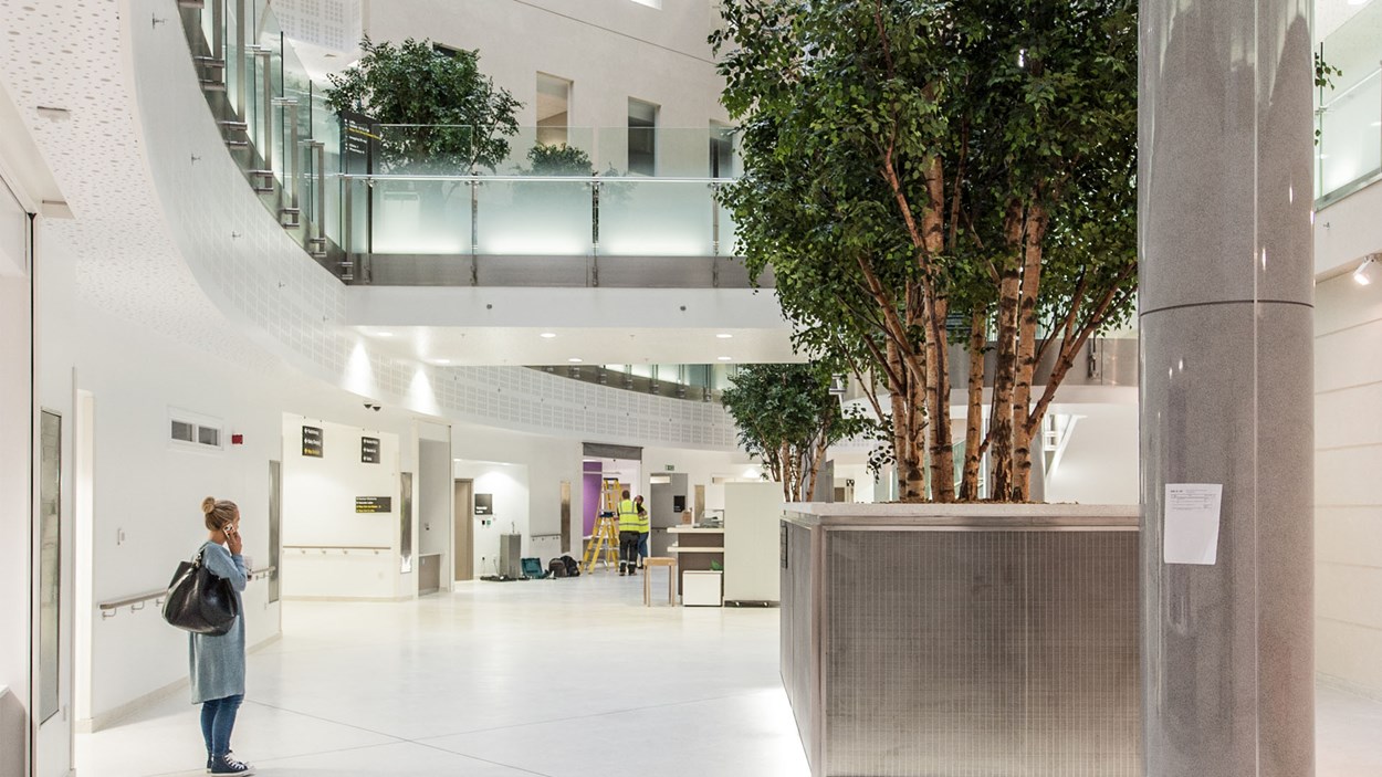 The atrium at Barts Hospital in London, constructed by Skanska