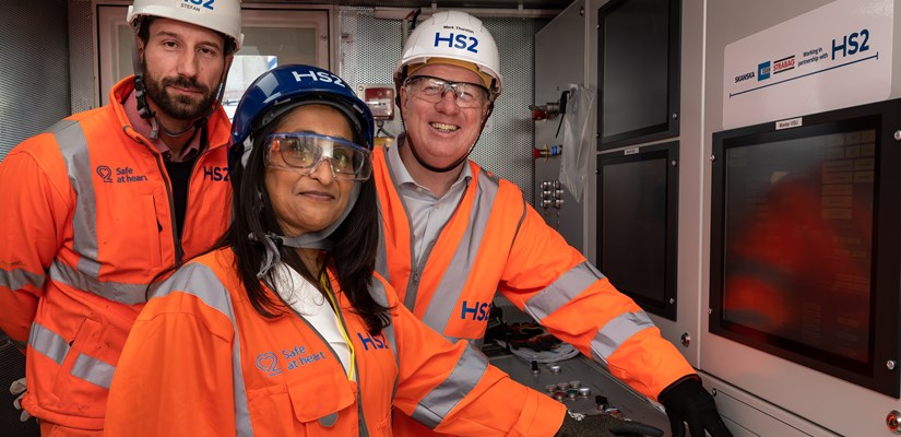 Sushila Hirani, local school teacher after whom the TBM was named, turned the machine on Sushila Hirani, local school teacher after whom the TBM was named, turned the machine on