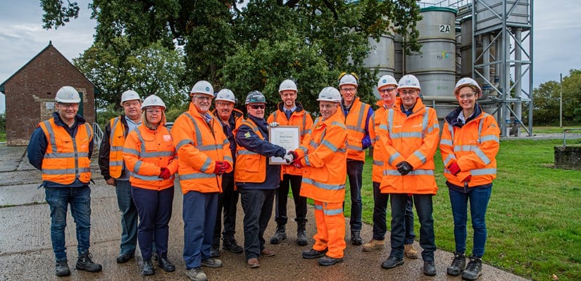 Wymondham Water Recycling Centre project team receive 'Deep Green' award