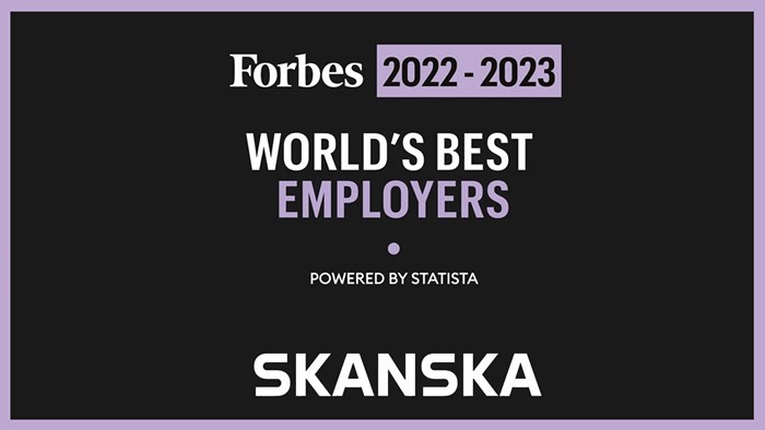 Skanska recognised as one of 'World’s Best Employers'
