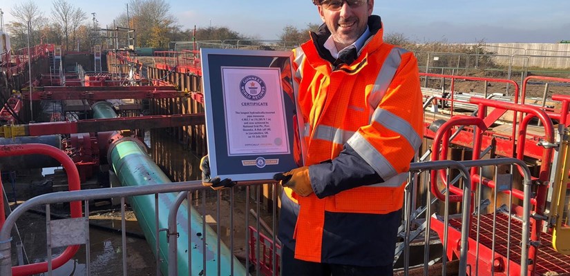 Steve Ellison, Senior Project Manager from National Grid with the official certificate