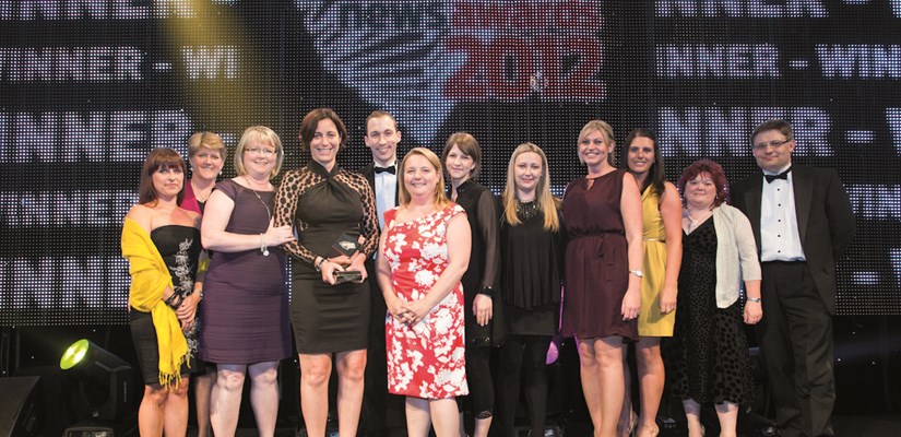 Left: Skanska’s HR team, with senior managers Lucy Jones and Mary Goodey, collected the Employer of the Year Award Left: Skanska’s HR team, with senior managers Lucy Jones and Mary Goodey, collected the Employer of the Year Award