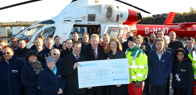 Cheque to help keep the Air Ambulance in flight Cheque to help keep the Air Ambulance in flight