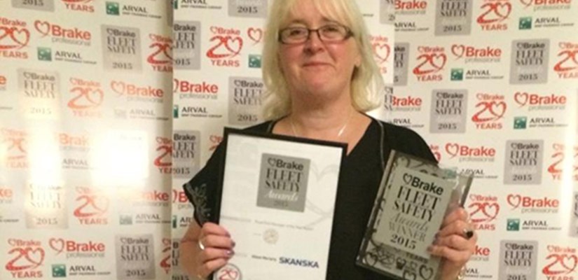 Alison Moriarty, Fleet Road Risk & Compliance Manager at Skanska UK, has been named the Road Risk Manager of the Year at the Brake 2015 Fleet Safety Awards