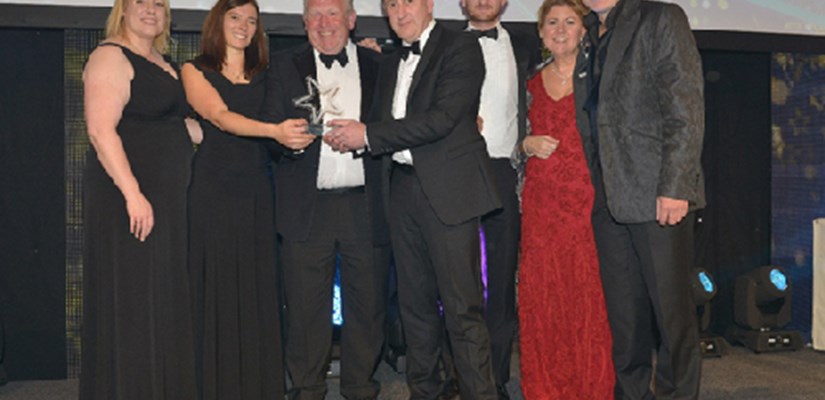 Members of the Skanska team collected the award together with Fiona Daly (Head of Sustainability at Barts Health NHS Trust), Julie Kortens (Chairman of BIFM) and Simon Evans (comedian and host) Members of the Skanska team collected the award together with Fiona Daly (Head of Sustainability at Barts Health NHS Trust), Julie Kortens (Chairman of BIFM) and Simon Evans (comedian and host)