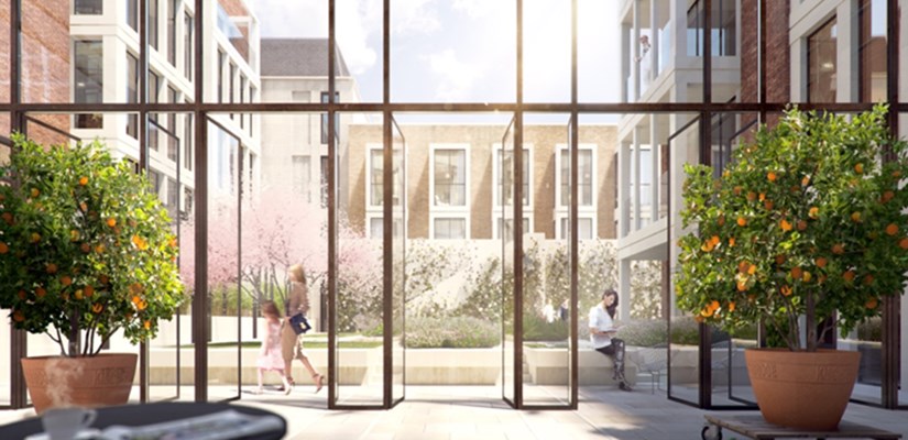 The new apartments wrap around a landscaped courtyard garden accessed privately by the residents through an orangery The new apartments wrap around a landscaped courtyard garden accessed privately by the residents through an orangery
