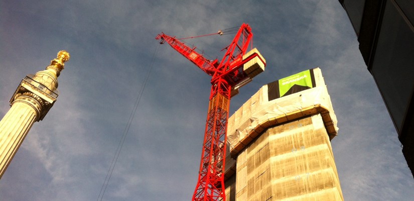 The 45-metre main core is now complete at The Monument Building The 45-metre main core is now complete at The Monument Building