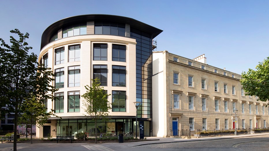 The 66 Queen Square development showing both the new build section and original Georgian façade