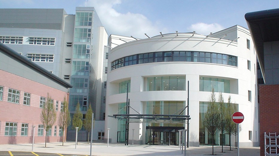 Main entrance to University Hospital Coventry